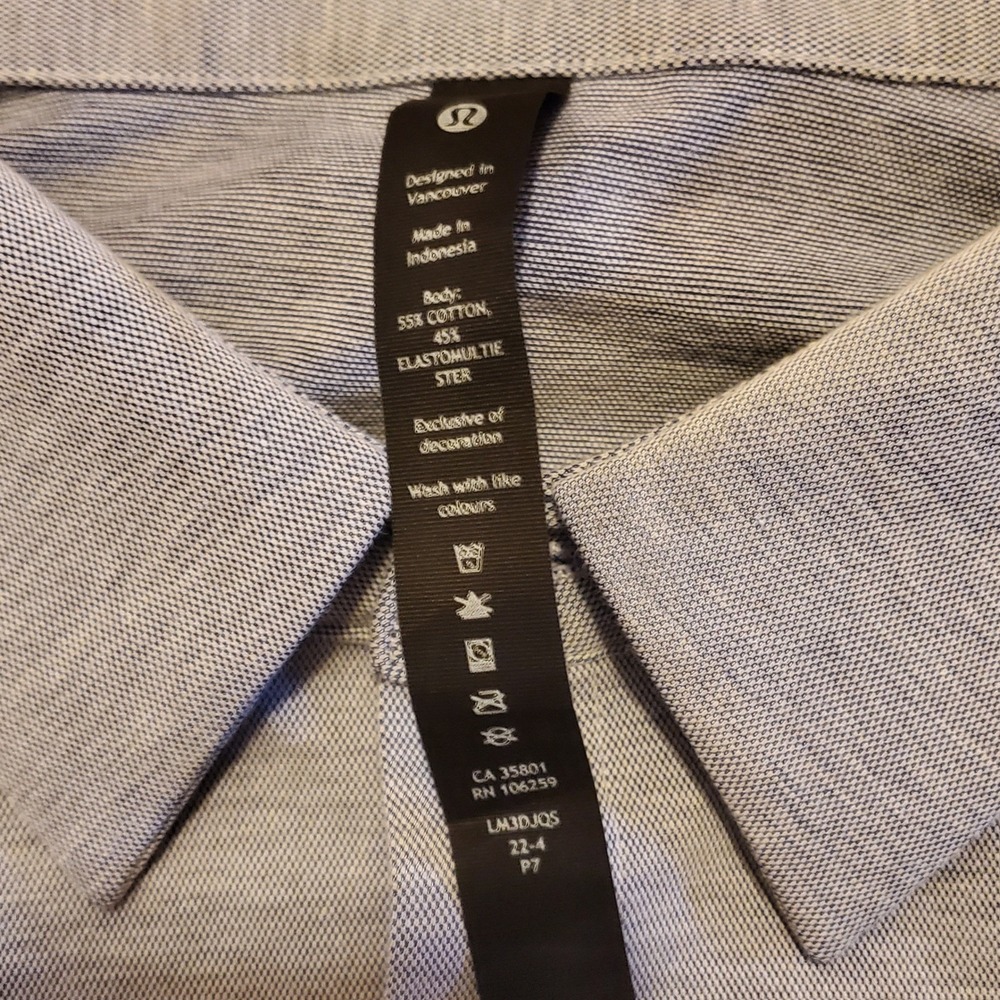Lululemon Shirt Men 3XL Blue Commission Button Down Long Sleeve Stretch - Picture 3 of 5
